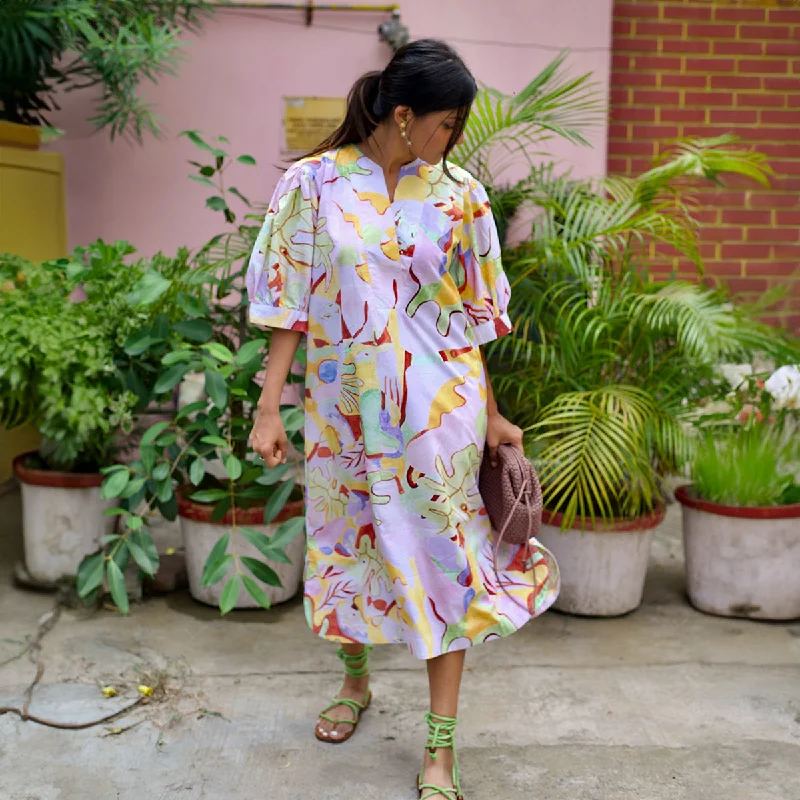 Cotton Kaftan Dress for Women | Eden Print | Multicolour