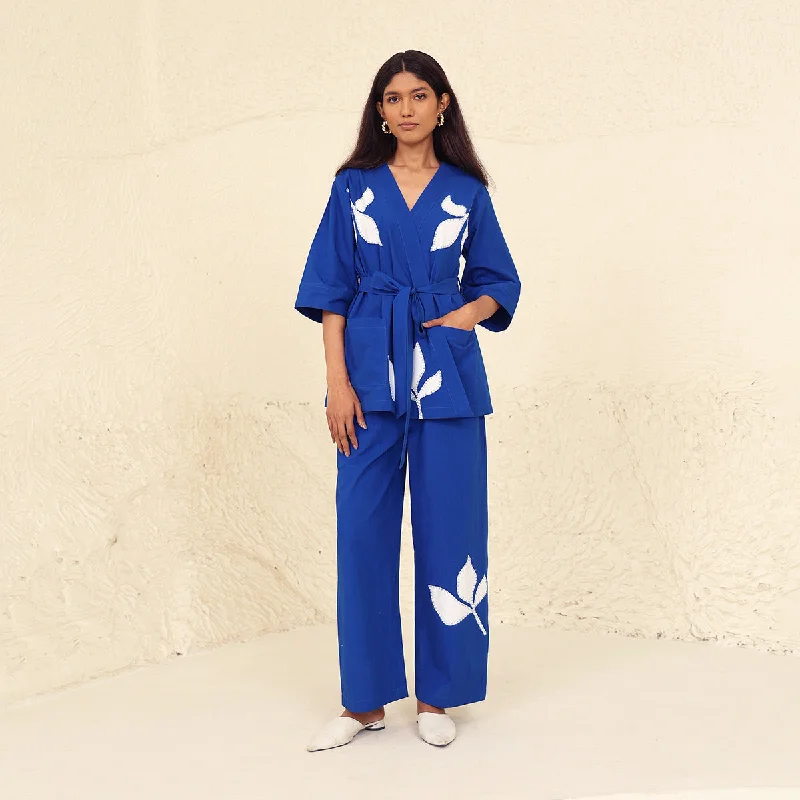 Cotton Poplin Co-Ord Set for Women | Blue