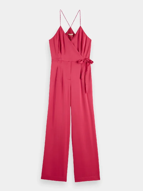 Lightweight v-neck racerback jumpsuit