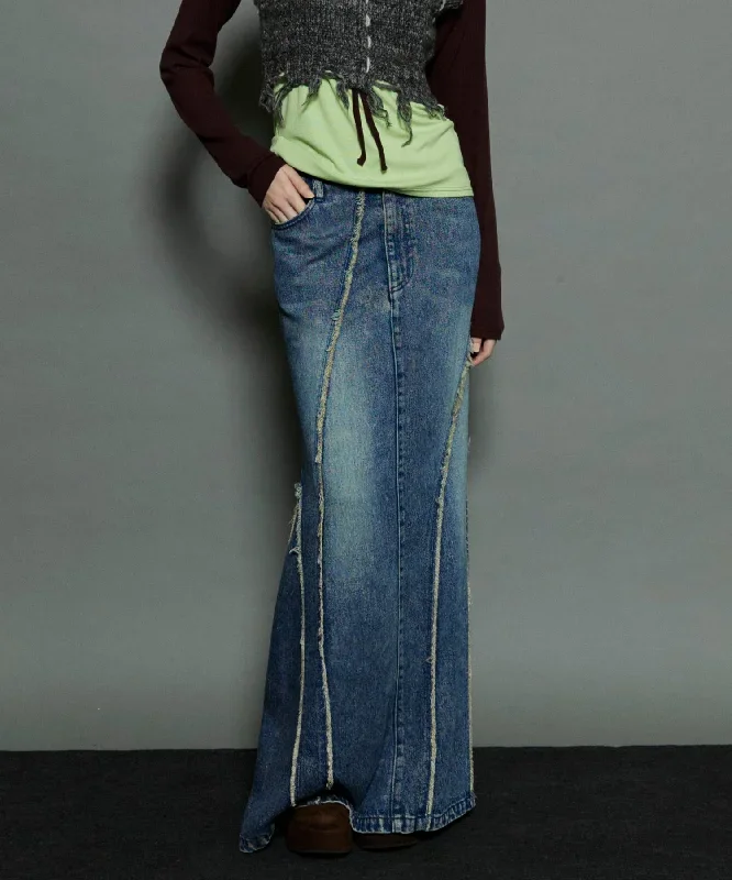 【24AUTUMN PRE-ORDER】Cellulose Denim Maxi Skirt