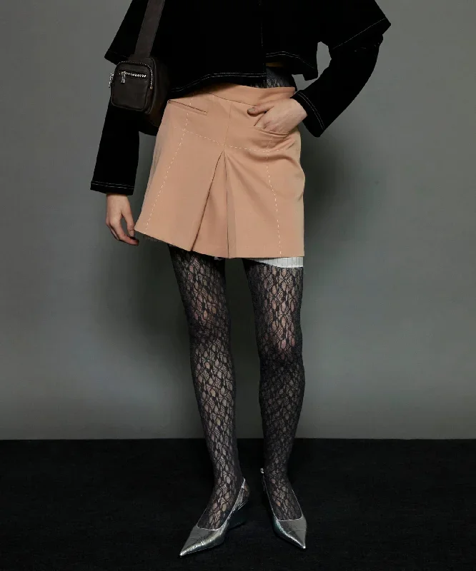 【24AUTUMN PRE-ORDER】Low Waist Stitch Mini Skirt