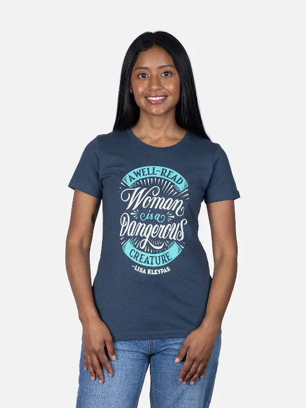 a-well-read-woman-is-a-dangerous-creature-womens-t-shirt