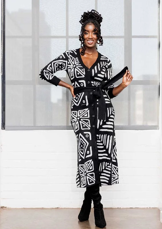 aisha-womens-african-print-cardigan-grayscale-tribal