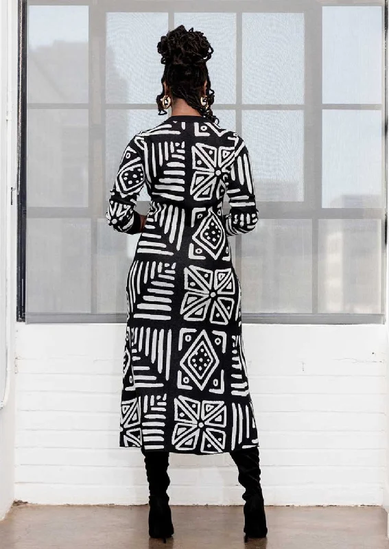 aisha-womens-african-print-cardigan-grayscale-tribal