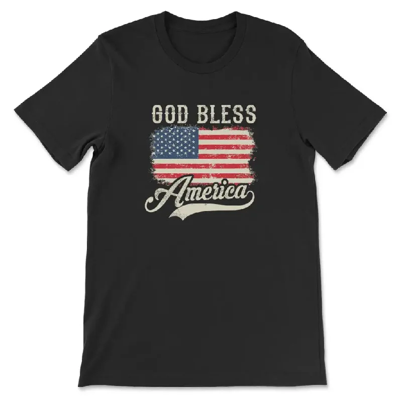 Christian Patriotic t-shirts: American flag God bless America t-shirt