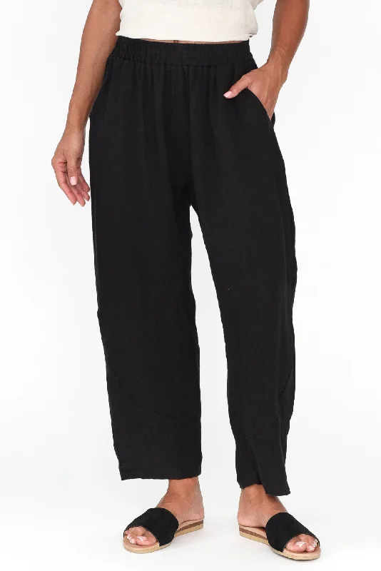 Ataya Black Linen Pants