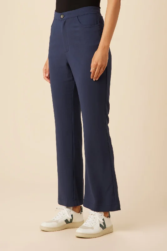 Beatrice High Rise Flare Pant - Navy