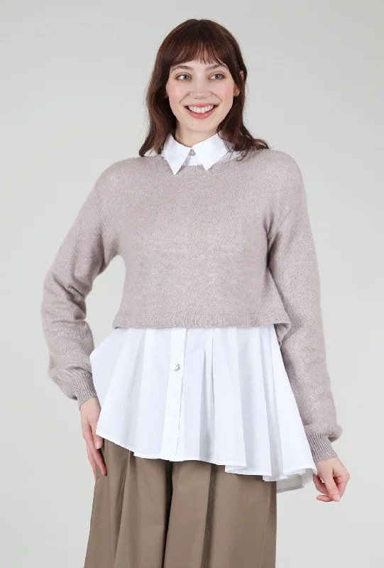 Heathered Moors Crop Sweater, Soft Brown Mauve