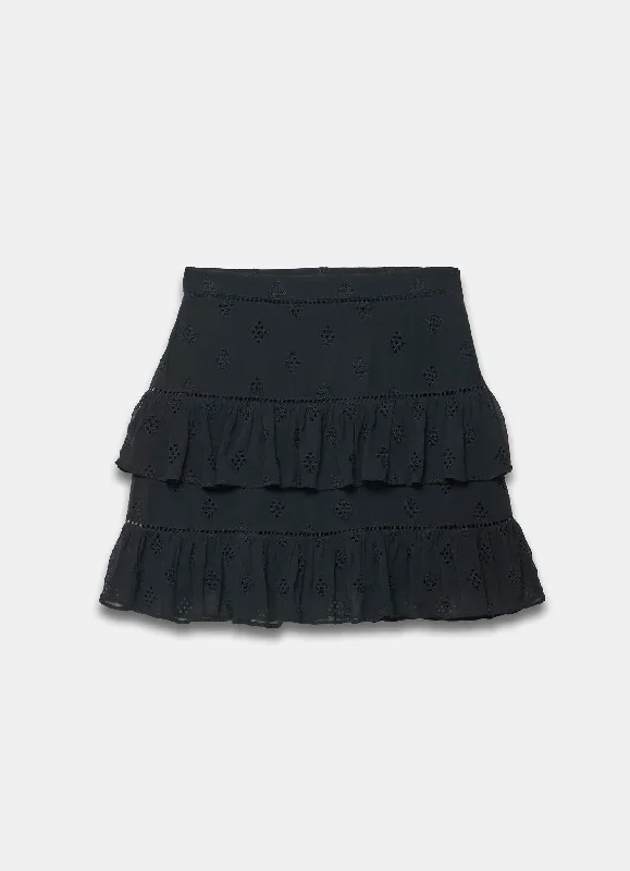 black-broderie-ruffle-mini-skirt