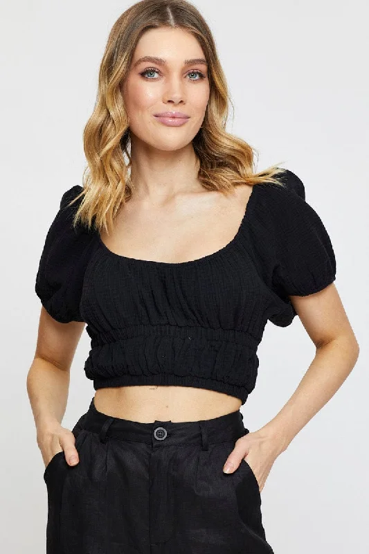 black-crop-top-short-sleeve-gathered-bust-wc10348-32f3