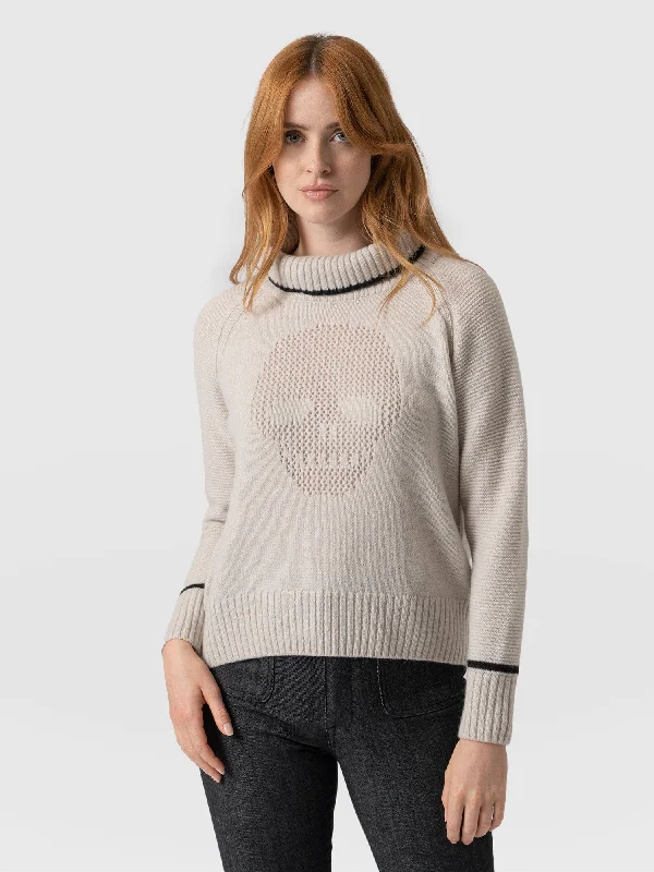 Blake Cashmere Skull Sweater - Cream