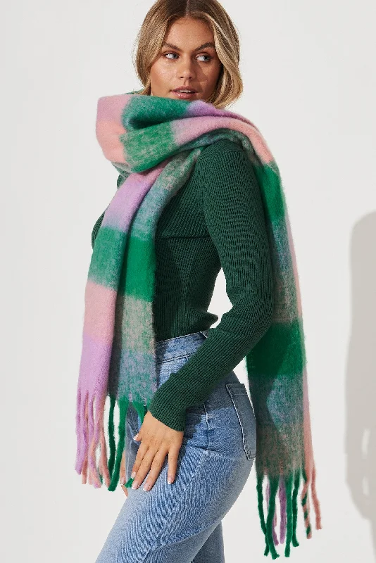 brooklyn-knit-scarf-in-multi-green-and-lilac-check