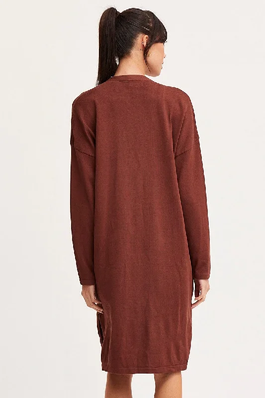 brown-knit-cardigan-long-sleeve-relaxed-longline-ck1272-40b