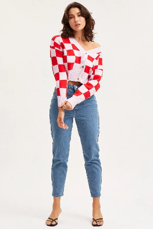 check-knit-cardigan-long-sleeve-crop-v-neck-ck11740a-f3