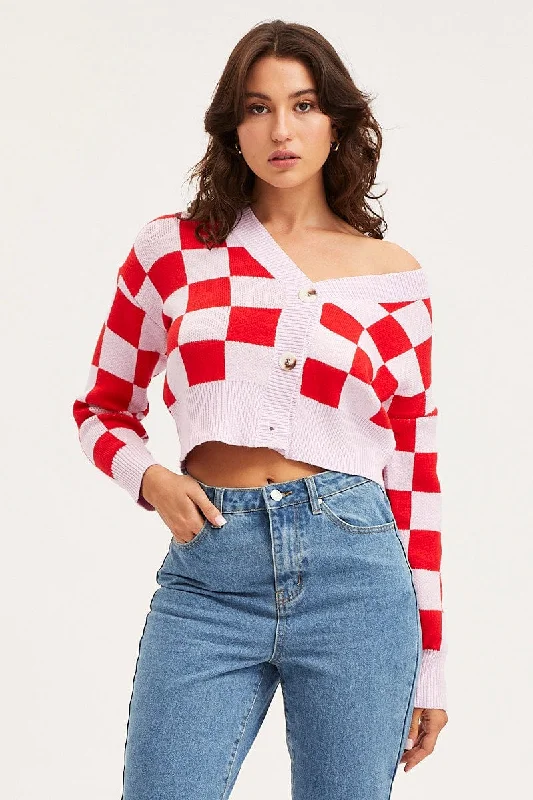 check-knit-cardigan-long-sleeve-crop-v-neck-ck11740a-f3