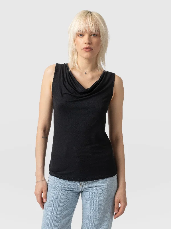 Cowl Neck Cami - Black