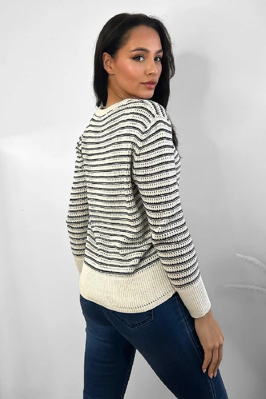 crochet-knit-mixed-stripes-pullover