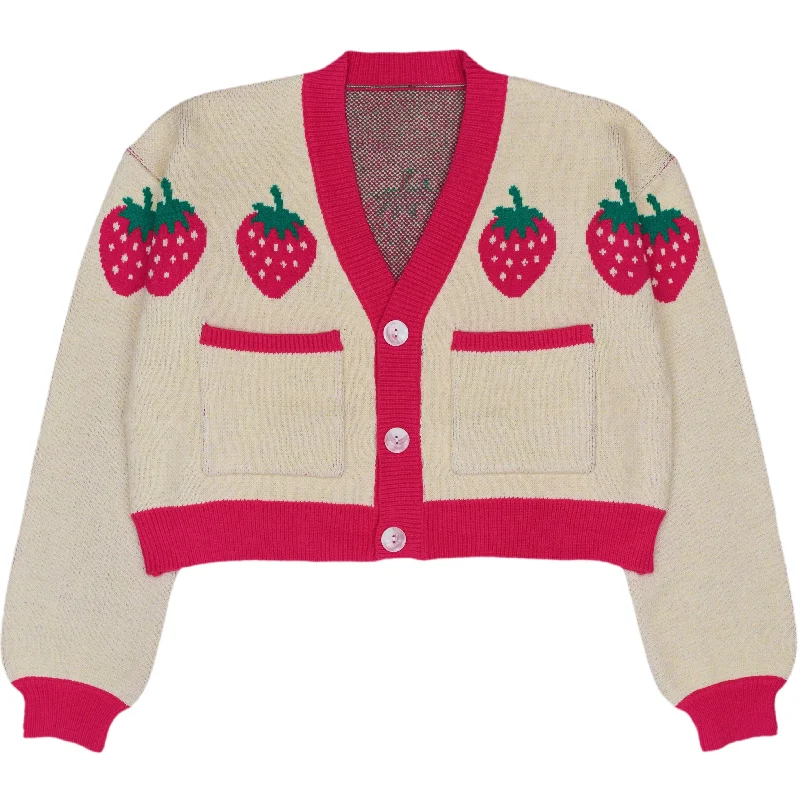 Cropped Strawberry Cardigan