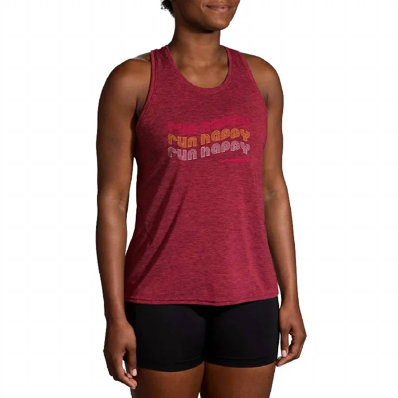 Distance Tank 2.0 Top In Heather Razzmatazz/run Happy