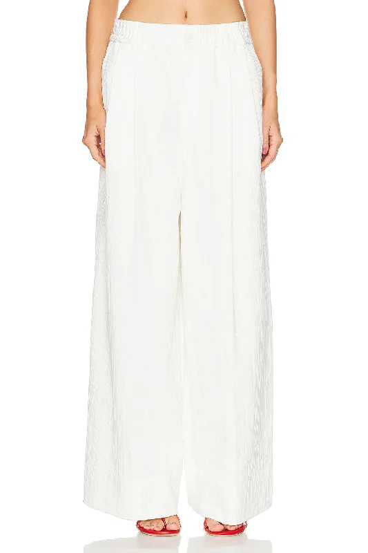 Elastic Waist Wide Leg Pant