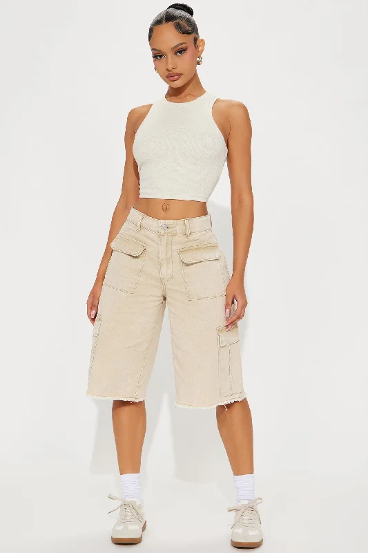 Emory Washed Cargo Bermuda Short - Khaki