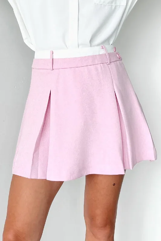 flirtatious-fashion-pleated-layered-mini-skirt-pink