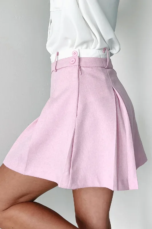 flirtatious-fashion-pleated-layered-mini-skirt-pink