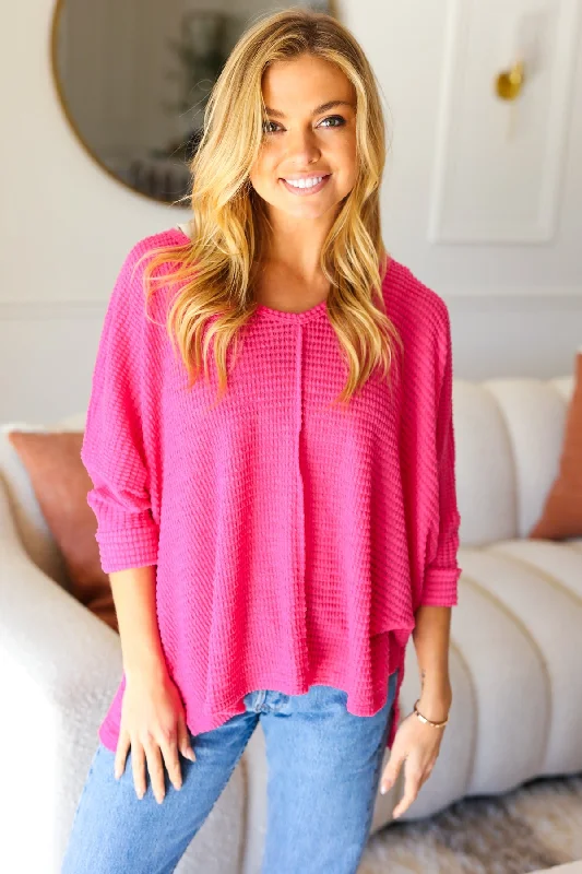 fuchsia-jacquard-hi-low-v-neck-sweater