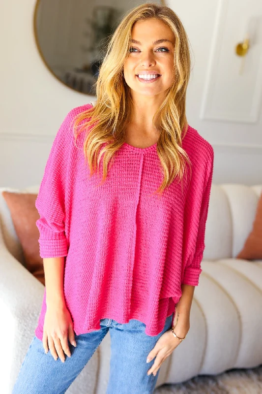 fuchsia-jacquard-hi-low-v-neck-sweater