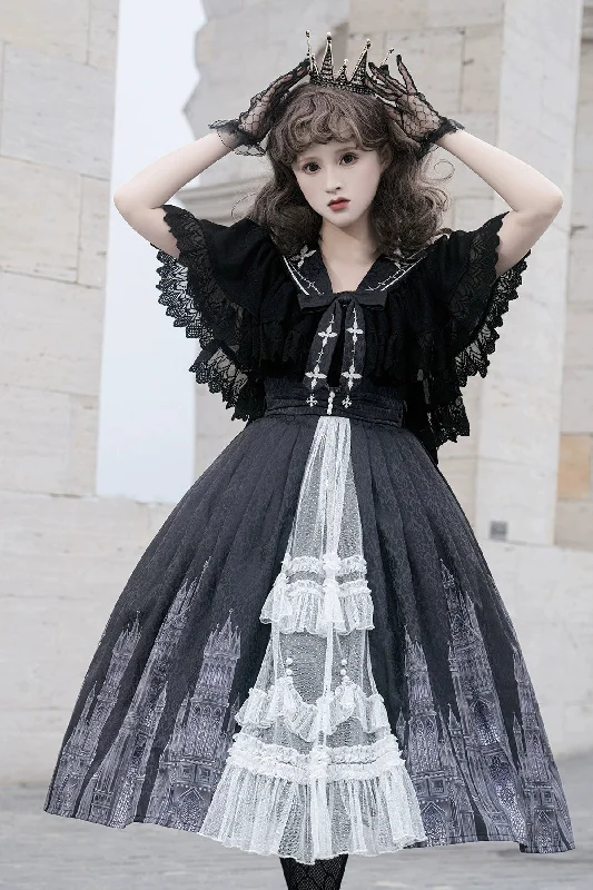 gothic-lolita-jsk-front-open-printed-dress-and-thin-cardigan