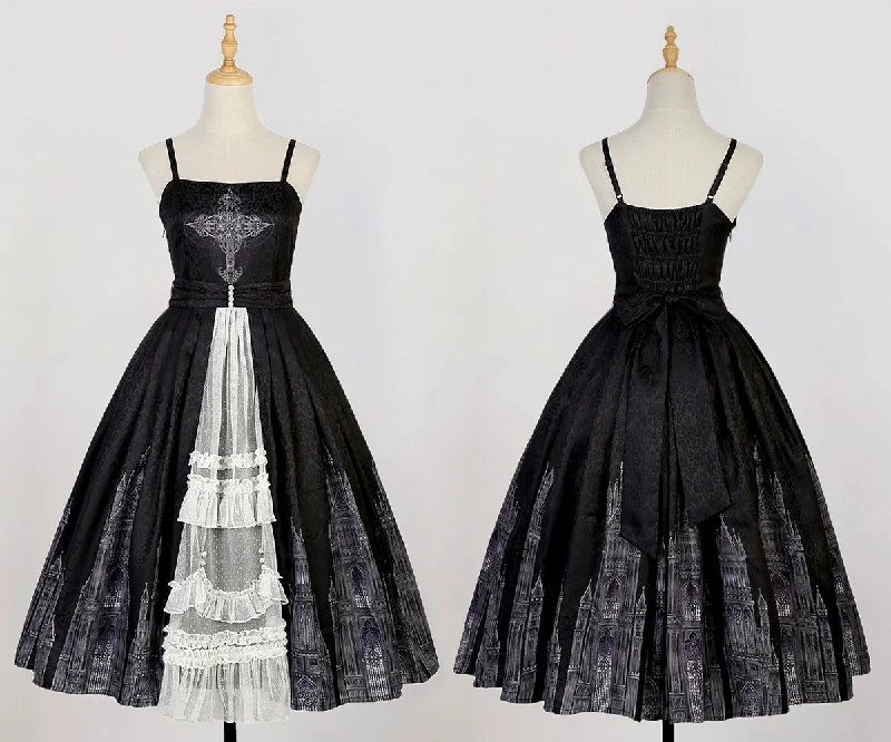 gothic-lolita-jsk-front-open-printed-dress-and-thin-cardigan