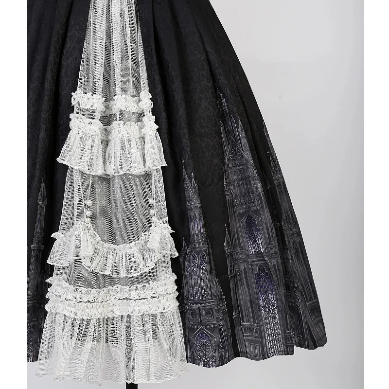 gothic-lolita-jsk-front-open-printed-dress-and-thin-cardigan