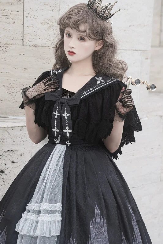 gothic-lolita-jsk-front-open-printed-dress-and-thin-cardigan