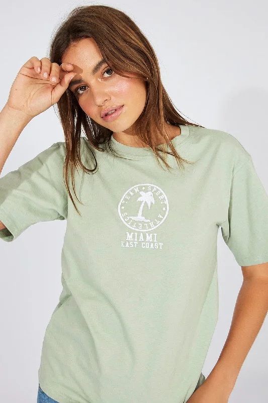 Green Graphic Tee Short Sleeve