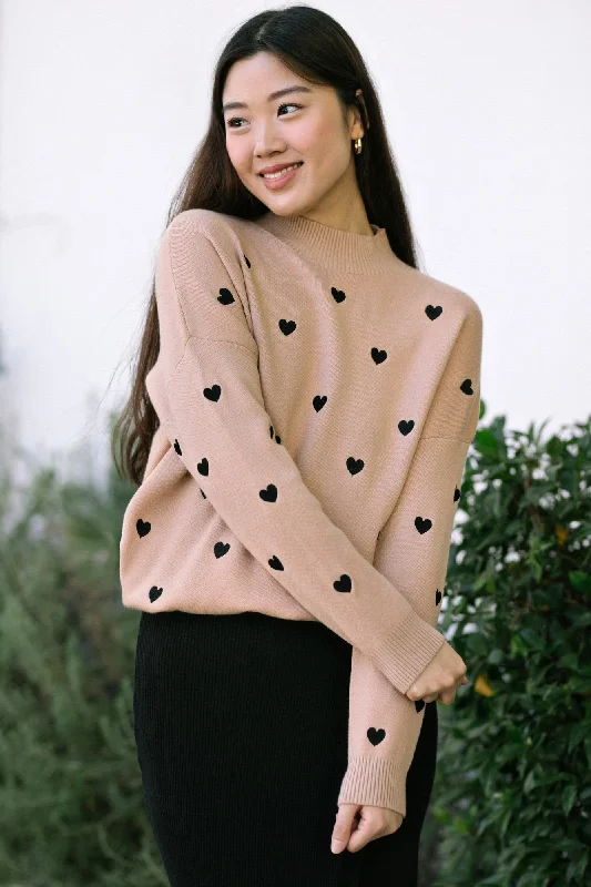 Harlow Heart Mock Neck Sweater