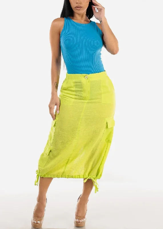 high-waist-cargo-midi-skirt-neon-lime-hms40839lime