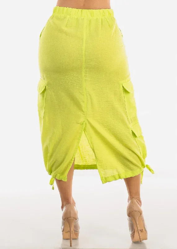 high-waist-cargo-midi-skirt-neon-lime-hms40839lime