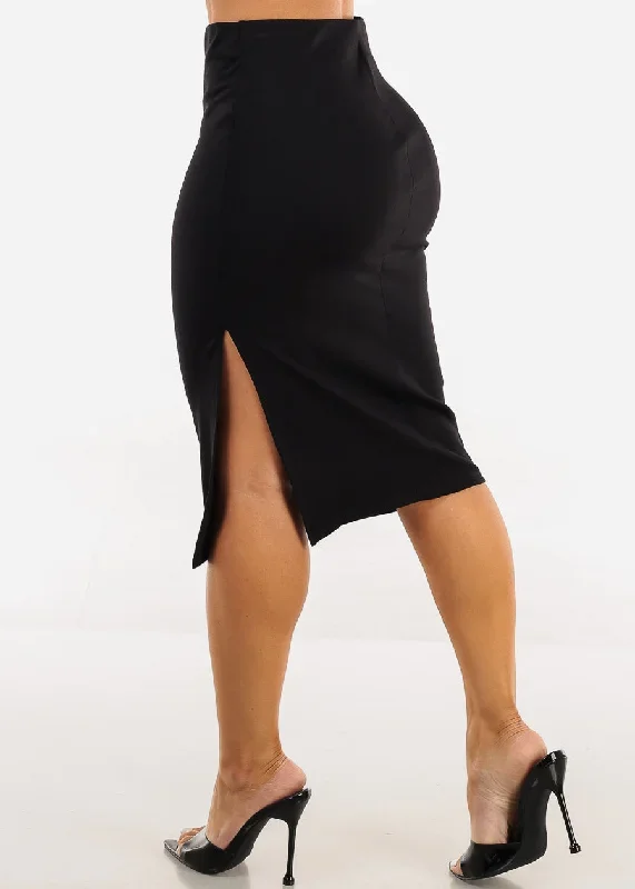 high-waist-side-slit-black-pencil-skirt-hms40854blk