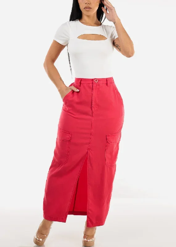 high-waisted-front-slit-cargo-midi-skirt-red-hms40856red