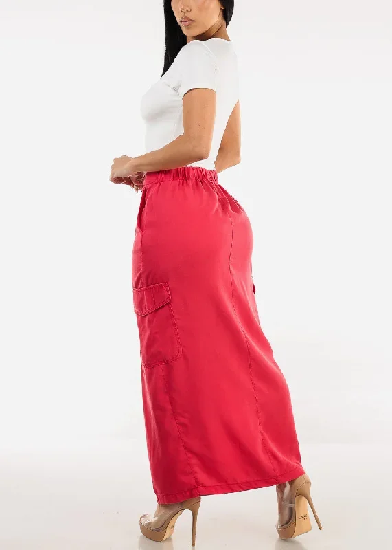 high-waisted-front-slit-cargo-midi-skirt-red-hms40856red