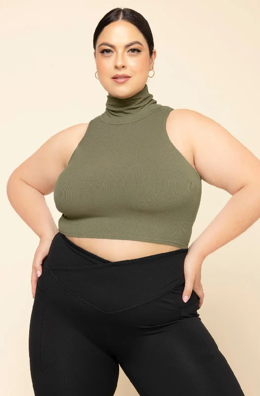 I Feel Cute Crop Top - Burnt Olive