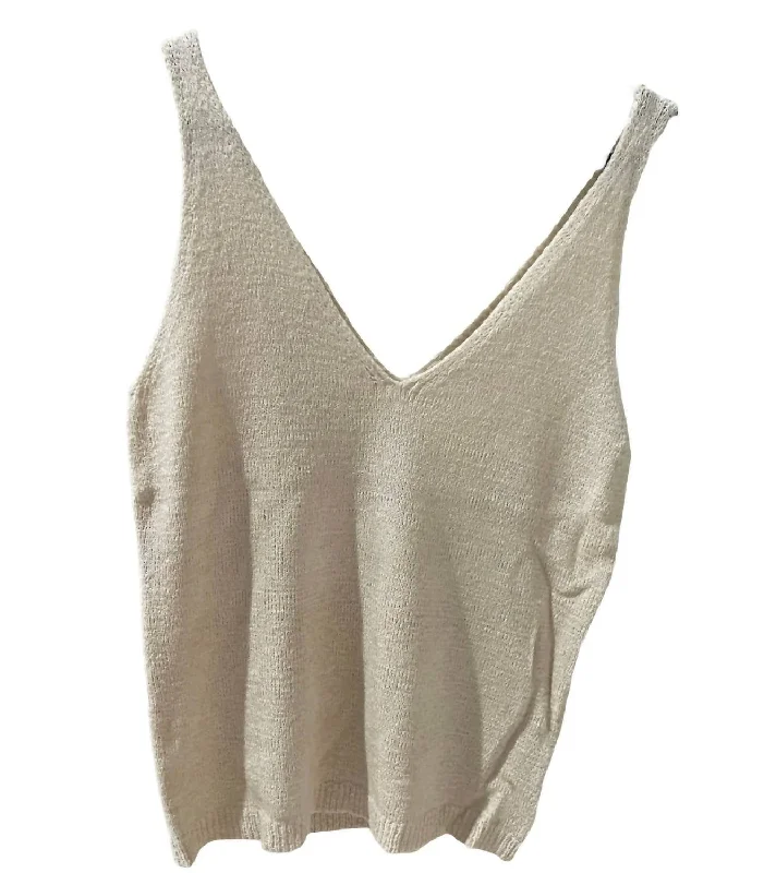 Jill V-Neck Tank In Ivory