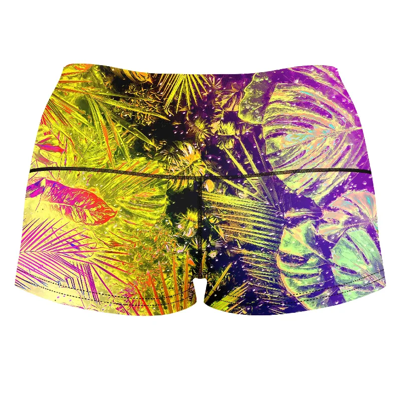 junglist-rainbow-high-waisted-womens-shorts