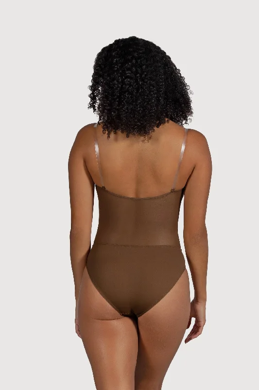 ladies-cordelia-mesh-panel-bodysuit-cocoa