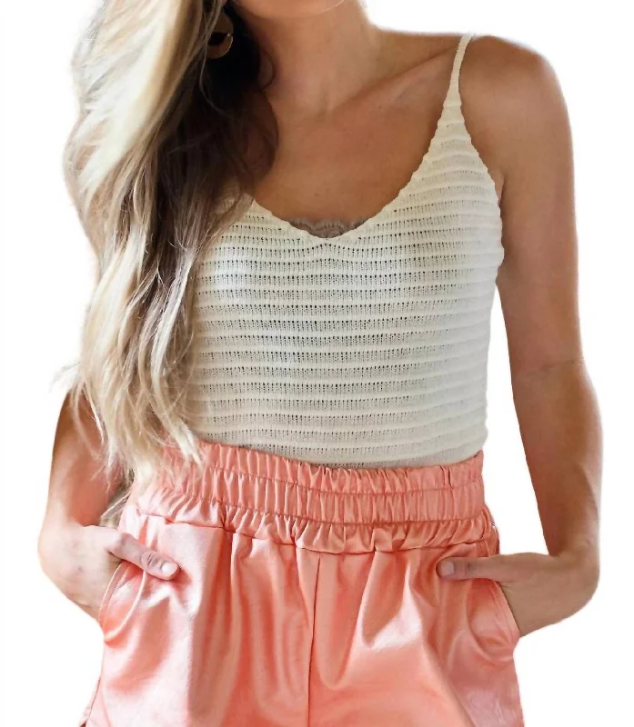 Lainee Ribbed Tank In Ivory