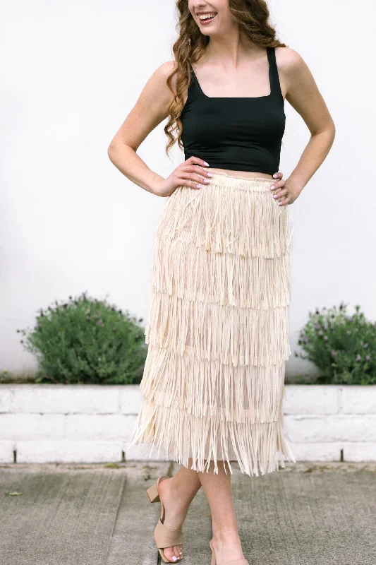 Mariah Fringe Midi Skirt