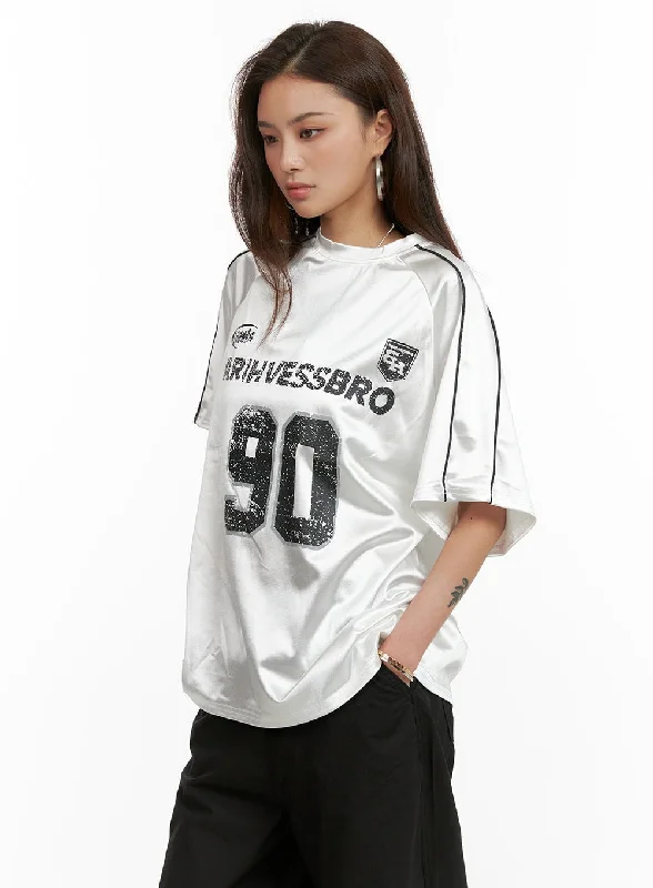 Metallic Oversized Tee CY431