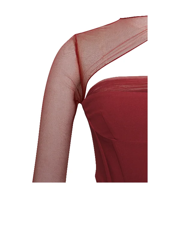 miah-burgundy-stretch-mesh-sleeve-corset-top