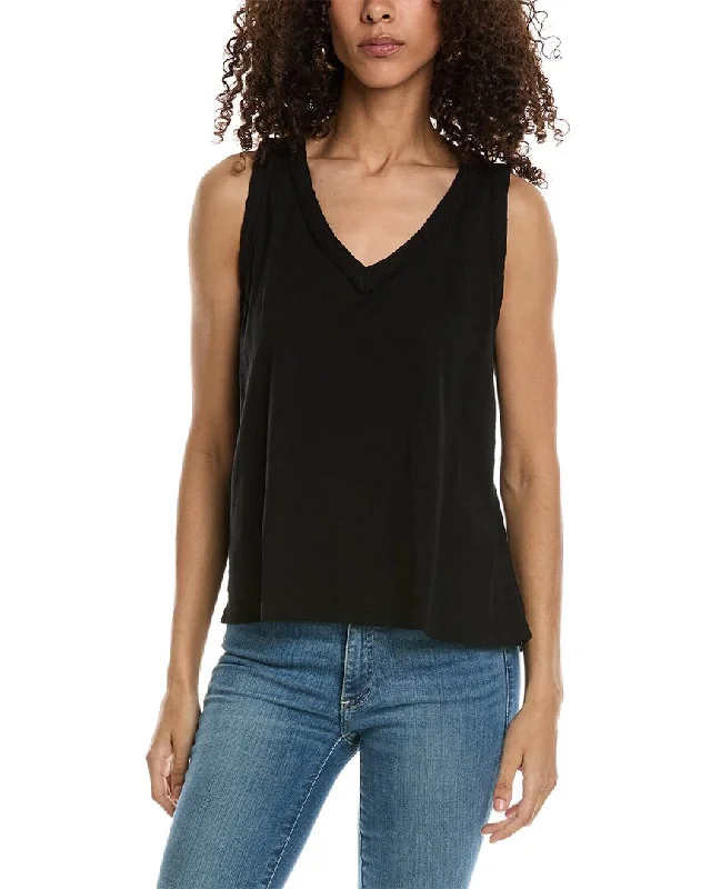 Michael Stars Dina Fabric Mix V-Neck Tank