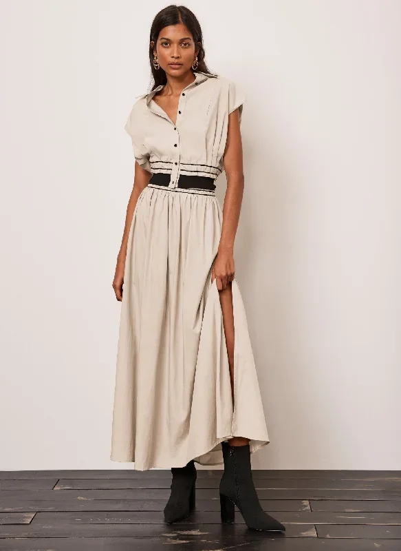 Neutral Contrast Maxi Skirt